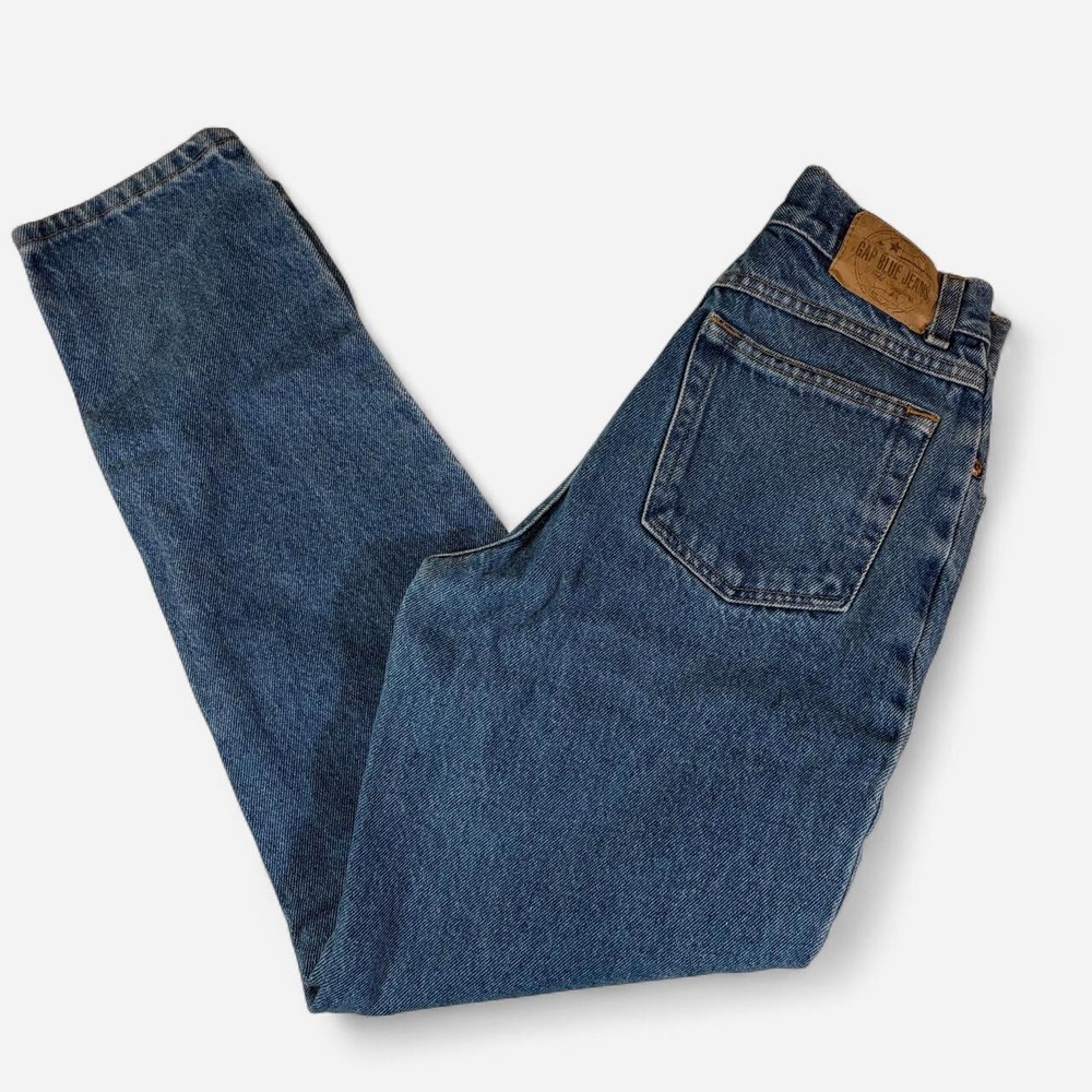 Cotton Vintage Kids Gap‎ High Waisted Straight Leg Denim Blue Jeans